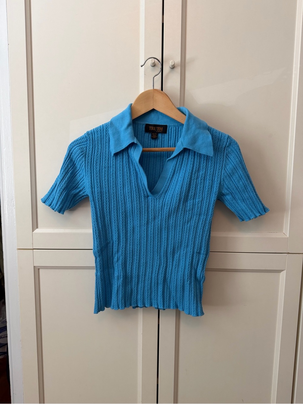 Short Sleeve Textured Polo Top